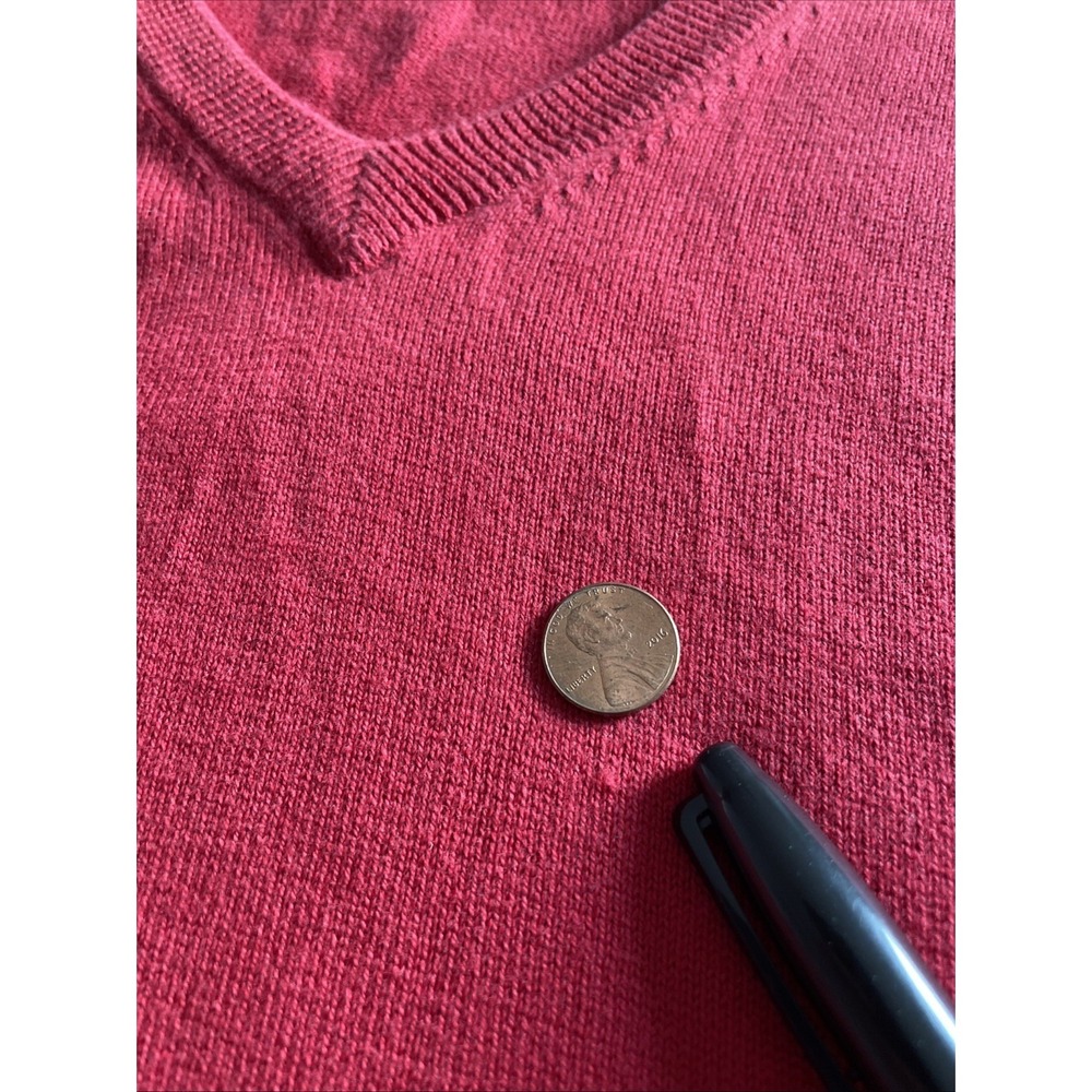 Brooks Brothers Country Club RED 100% Cotton V-Neck Jumper Pullover Sweater XL - Picture 5 of 15
